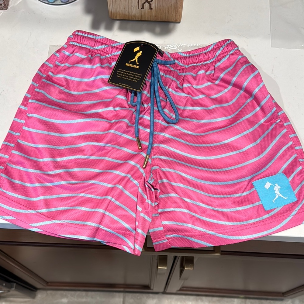 Pink Striped Kids Shorts